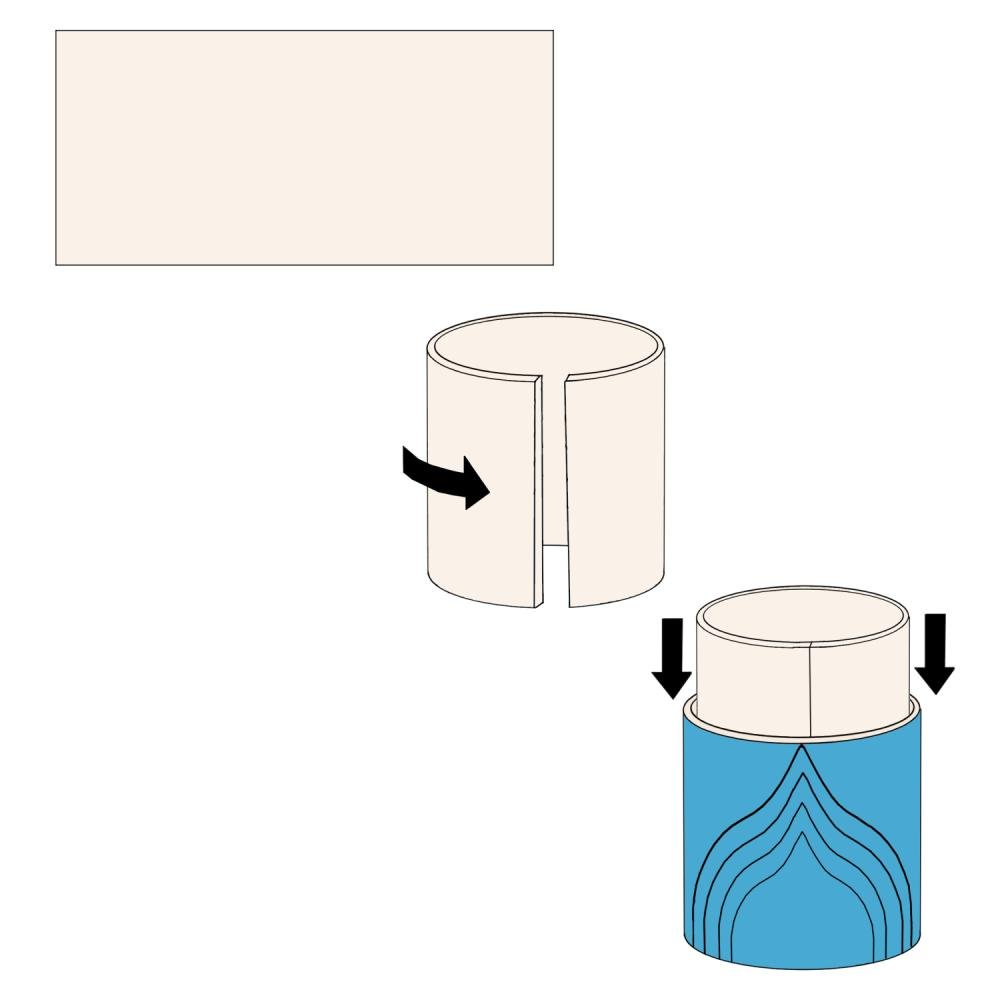 Diagram 4 shows the insertion of clay lining to strengthen the pot