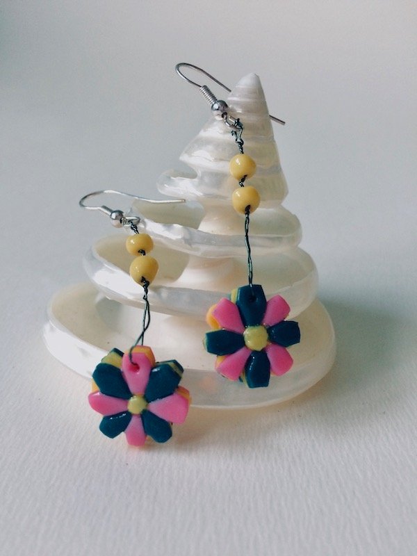 Final pollen & petal earrings