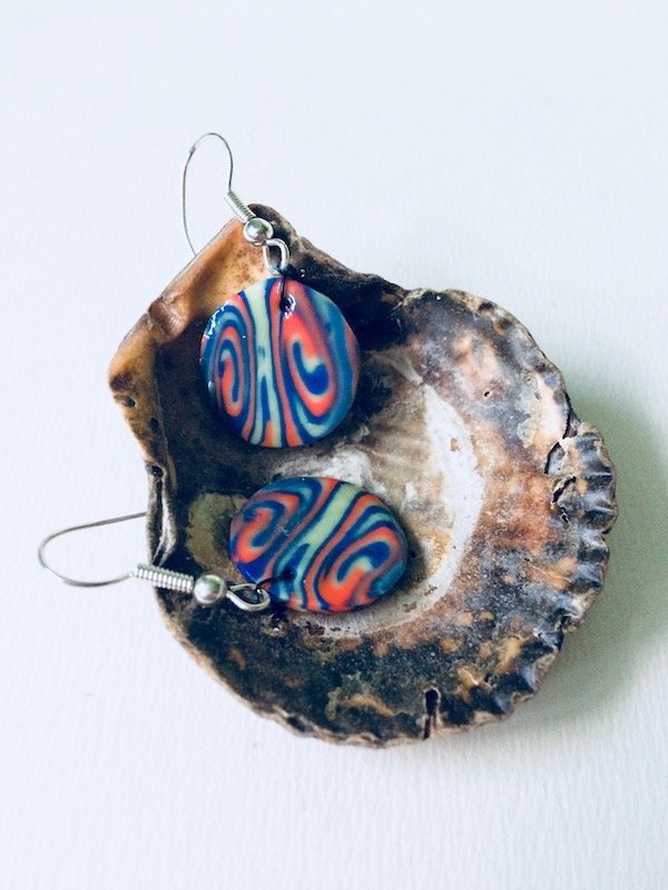 Final swirled marble earrings