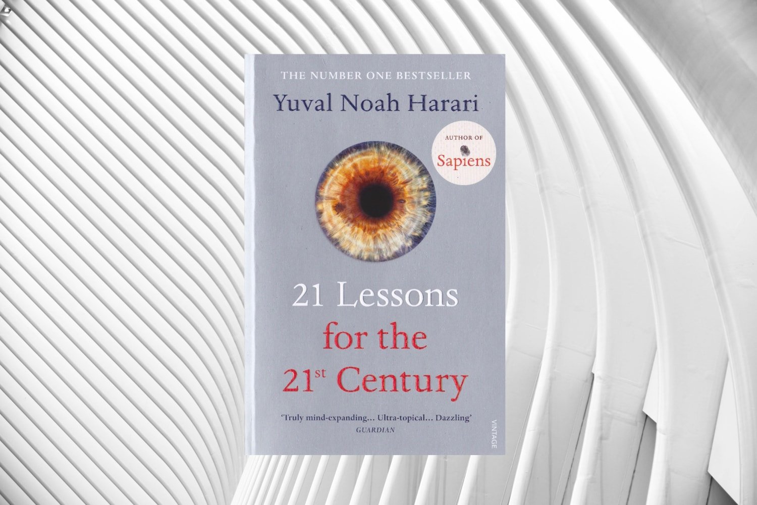Book cover showing an eye, with a backdrop of grey