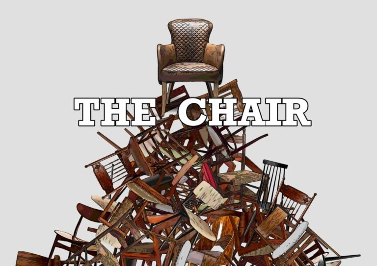 TV poster showing a pile of chairs, with one sitting proudly at the top