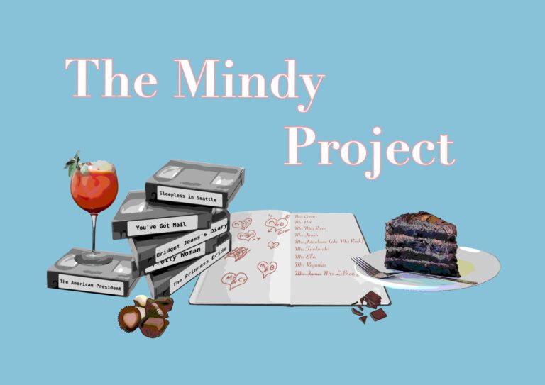 Poster design for the Mindy Project, showing some of Mindy's favourite things
