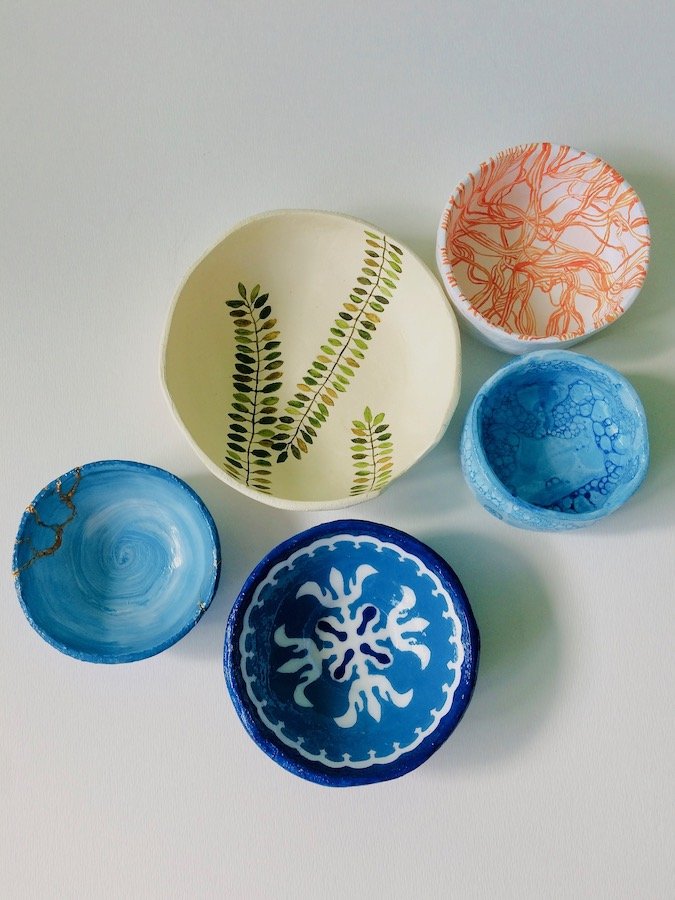 Collection of clay bowls