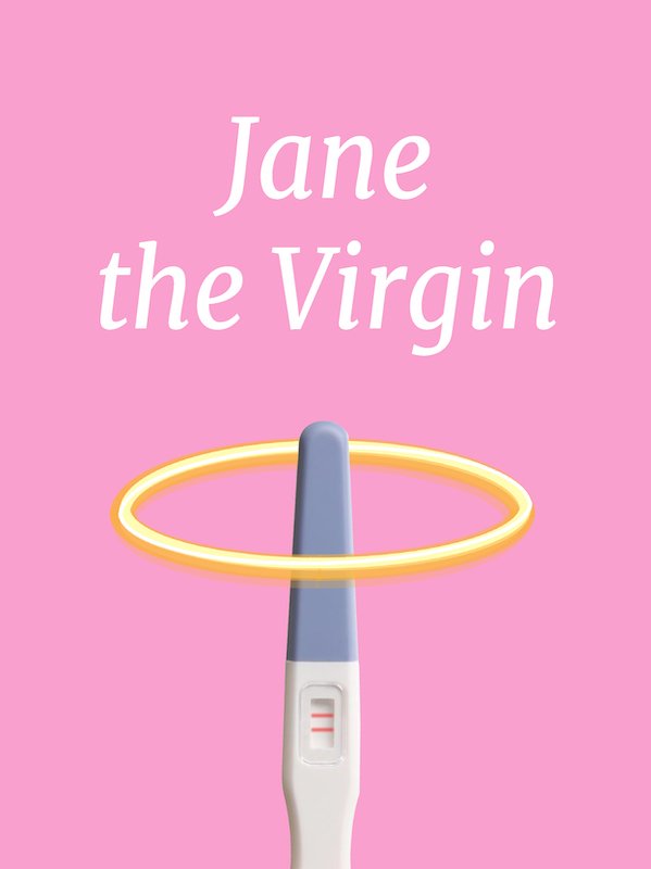 Simple poster design: a positive pregnancy test with a halo.